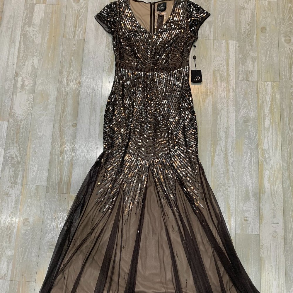 ADRIANNA PAPELL Beaded Mermaid-Tail Gown